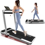 Treadmill for Home, Walking Pad Treadmill with Incline, 2-in-1 Portable Walking Pad with Handle Bar, 330LBS Weight Capacity 2.5HP Folding Treadmills with Gesture Sensing