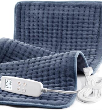 VAAGHANM Heating Pad: 33 x 17 inches Electric Heating Pad for Back -Extra Large Heat Pad for Shoulder/Neck/Knee/Arms – Upgraded 6 Timer & 6 Temperature Controller -Auto Shut Off