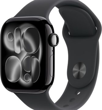 Apple Watch Series 11 [GPS + Cellular 42mm] Smartwatch with Jet Black Aluminum Case with Black Sport Band – S/M. Sleep Score, Fitness Tracker, Health Monitoring, Always-On Display, Water Resistant