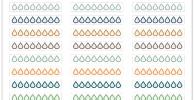 Hydrate Daily Water Tracker Stickers for 7×9 Planner Stickers, Functional Stickers, Daily Hydration, Plush Planning Colors