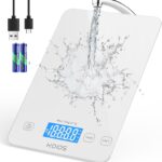 KOIOS Kitchen Scale, 33lb/15kg Digital Food Scales Weight in Grams and Ounces for Cooking Baking, 1g/0.1oz Precise Graduation, Batteries and Type-C Charging, Tare Function, LCD Display, White