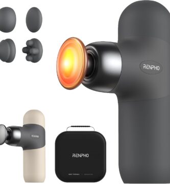 RENPHO Mini Thermal Massage Gun with Heat, Mothers Day Gifts, Portable Deep Tissue Percussion Massager with 4 Heads for Neck & Back Comfort, Ultra-Quiet for Home, Office & Travel, Carry Case
