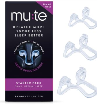Rhinomed Mute Nasal Dilator Snoring Solution | Starter Pack | Snore Less & Sleep Better | Nasal Strip Alternative | Comfortable Breathing Aids for Better Sleep & Improved Airflow