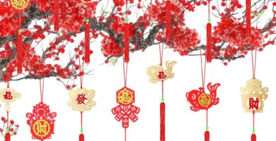 Thyle 84 Pcs Chinese New Year Decorations Ornaments Traditional Lucky Hanging Fu Decal Year of The Snake Spring Festival Knot Hanging Pendant 14 Styles Lunar New Year Tree Decorations for Home Office