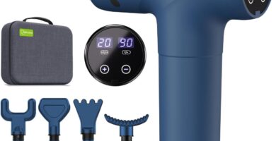 cotsoco Massage Gun Deep Tissue, Muscle Massage Gun with 9 Attachment Heads 20 Speeds & Silent Brushless Motor for Pain Relief, Handheld Percussion Back Massager Gun for Athletes